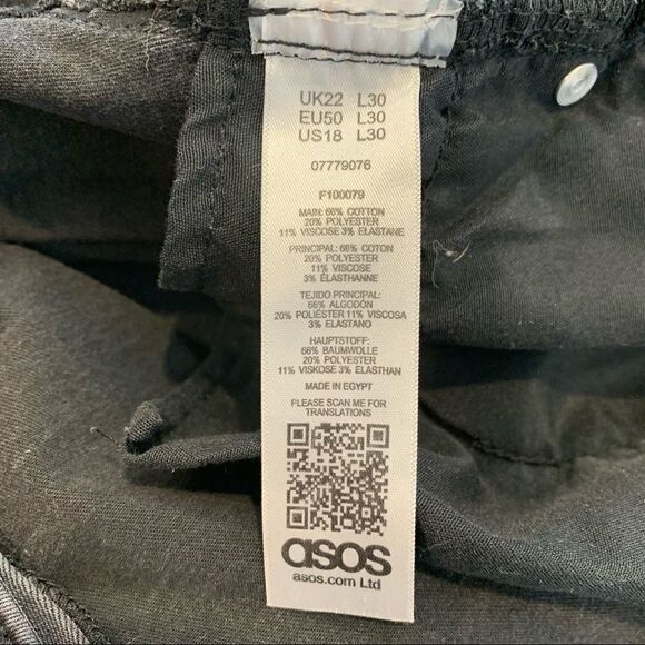 ASOS Denim Black Jeans Plus Size 18 - Picture 8 of 10